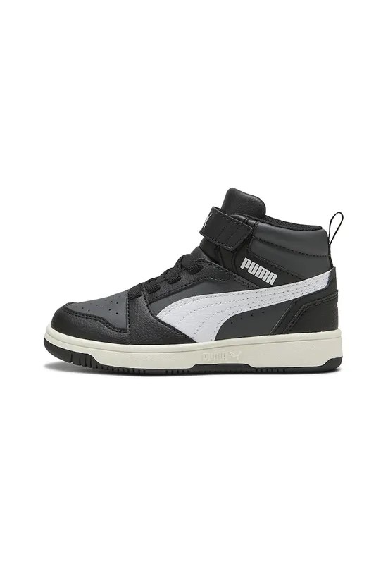 Pantofi sport mid-cut cu velcro Rebound V6 - Alb/Negru/Gri
