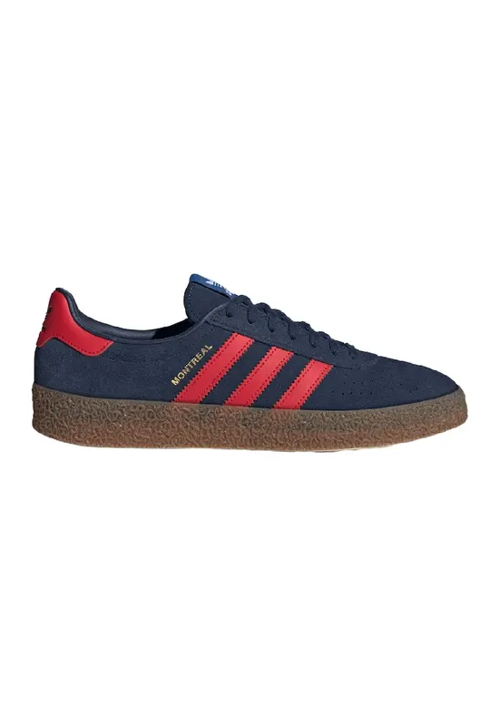 Pantofi sport din piele intoarsa Montreal - Albastru ultramarin/Portocaliu mandarina