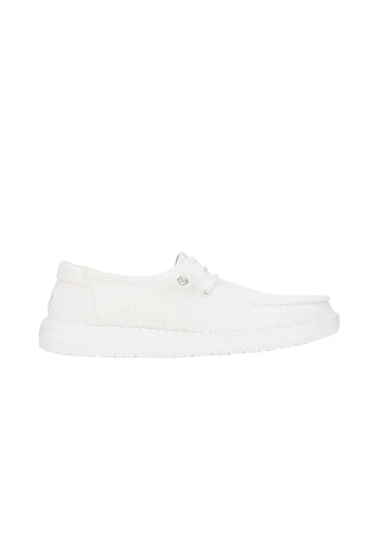 Pantofi boat uni din material textil - Alb optic