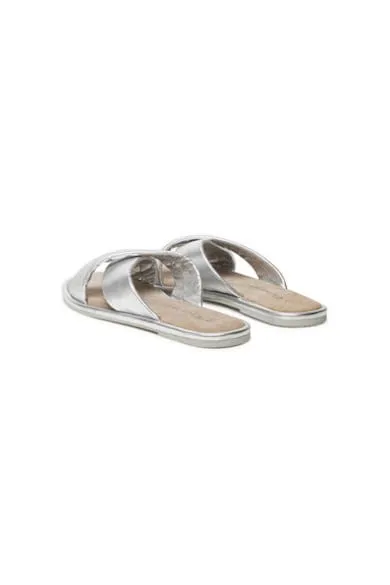 Slapi dama - 1-27130-44 - Piele naturala - Argintiu