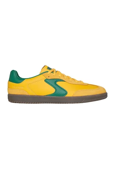 Pantofi sport din piele ecologica cu garnitura din piele intoarsa Hotshot - Verde/Galben