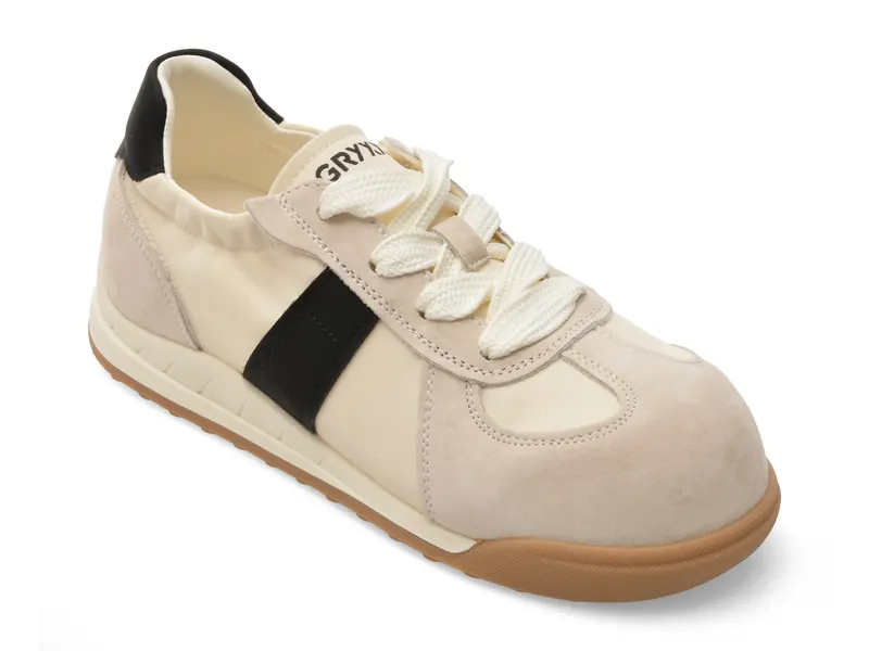 Pantofi sport alb-negru, 2679, din material textil
