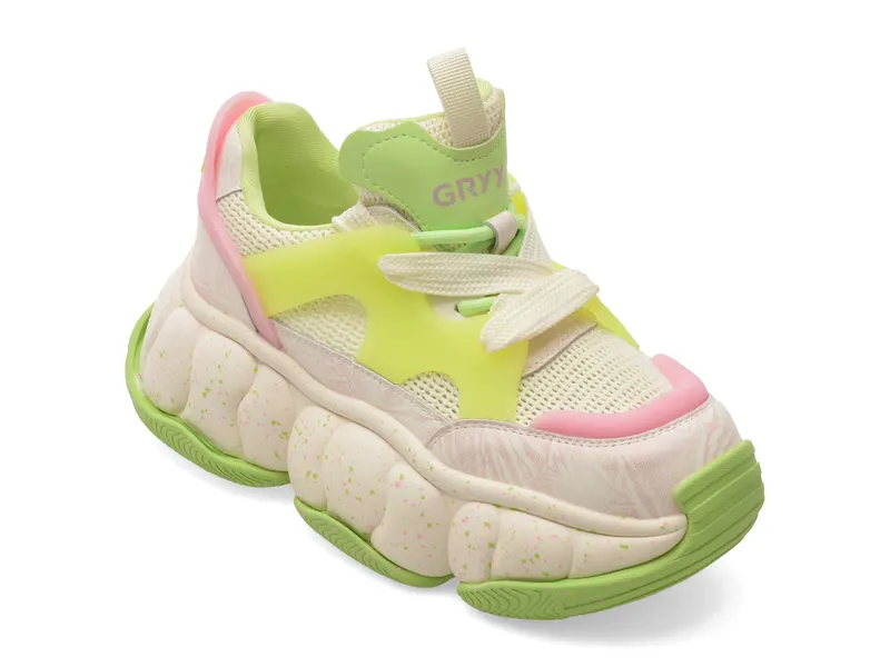 Pantofi sport multicolor, 25900, din material textil