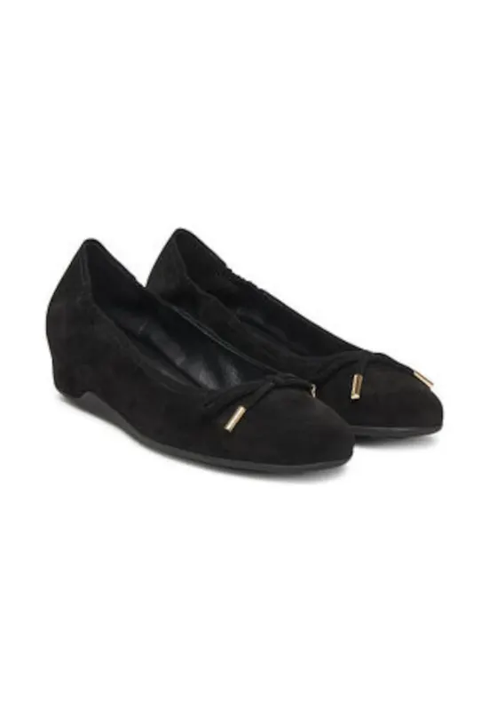 Balerini dama - Hogl - piele naturala - negru - Negru