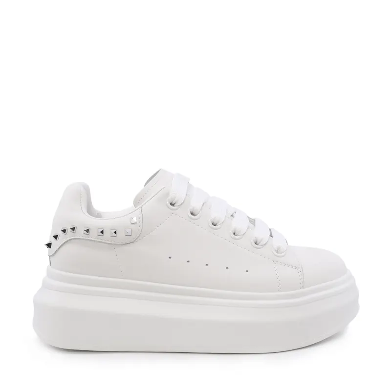 Sneakers ușori femei Luca di Gioia albi din piele cu elemente decorative 3841DP211A