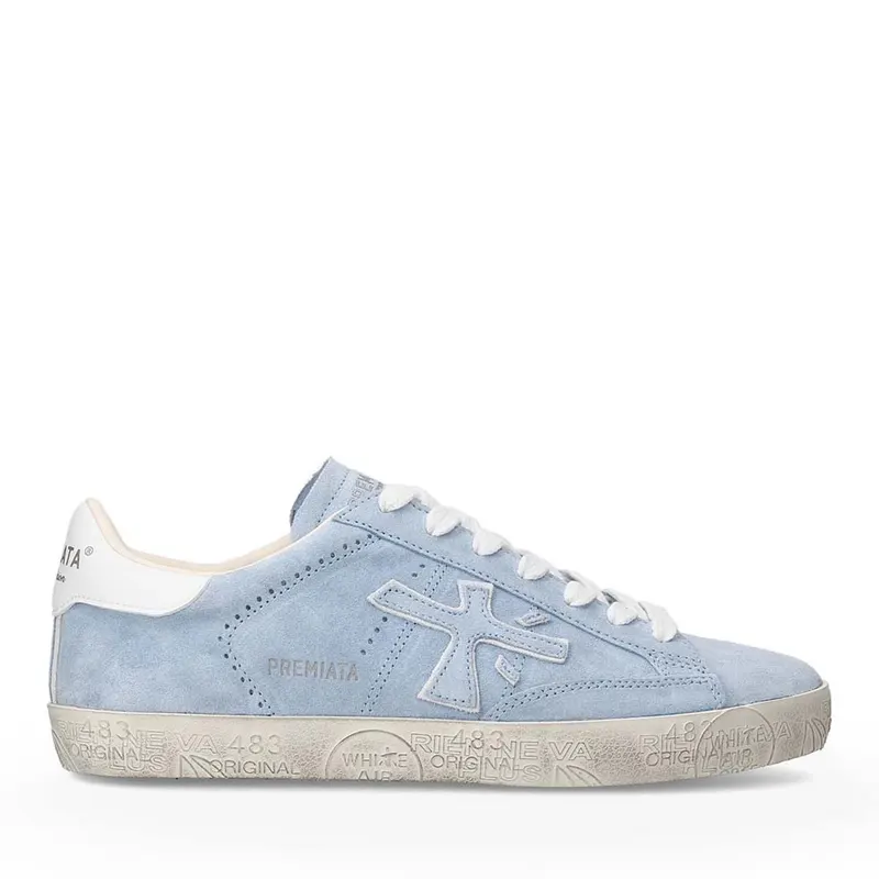 Sneakers femei Premiata Steven-D albaștri din piele întoarsă 1691DP7532VAZ