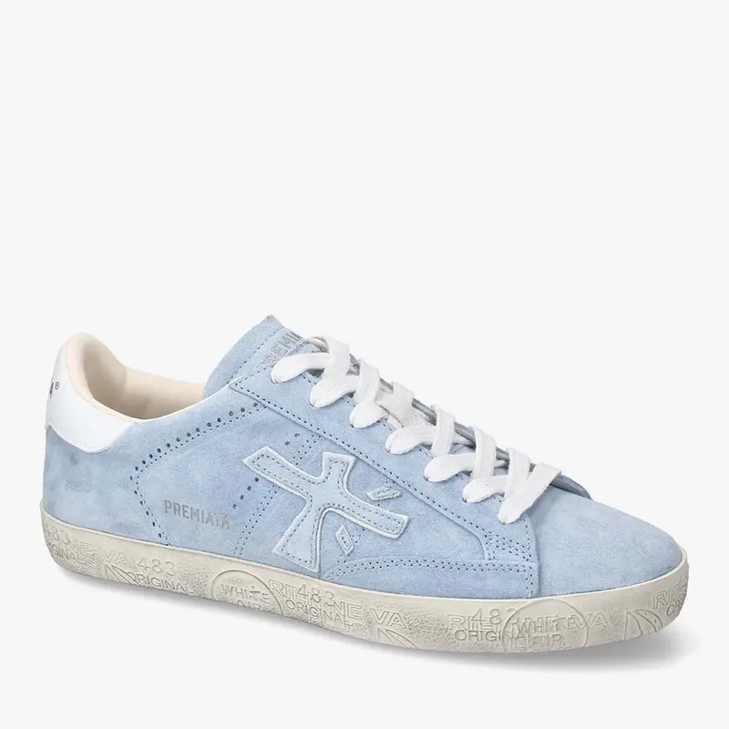 Sneakers femei Premiata Steven-D albaștri din piele întoarsă 1691DP7532VAZ — imaginea 2