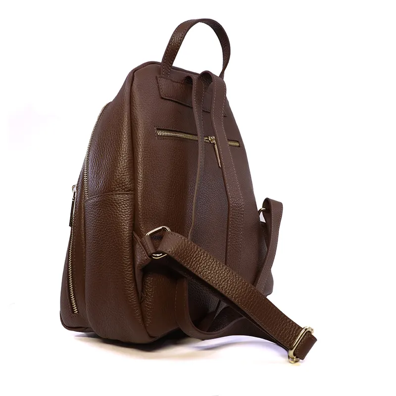 Rucsac femei Enzo Bertini taupe din piele 154RUCP3375TA — imaginea 2