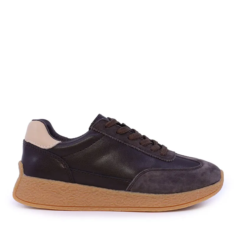 Sneakers femei maro din piele 1992DP0062M