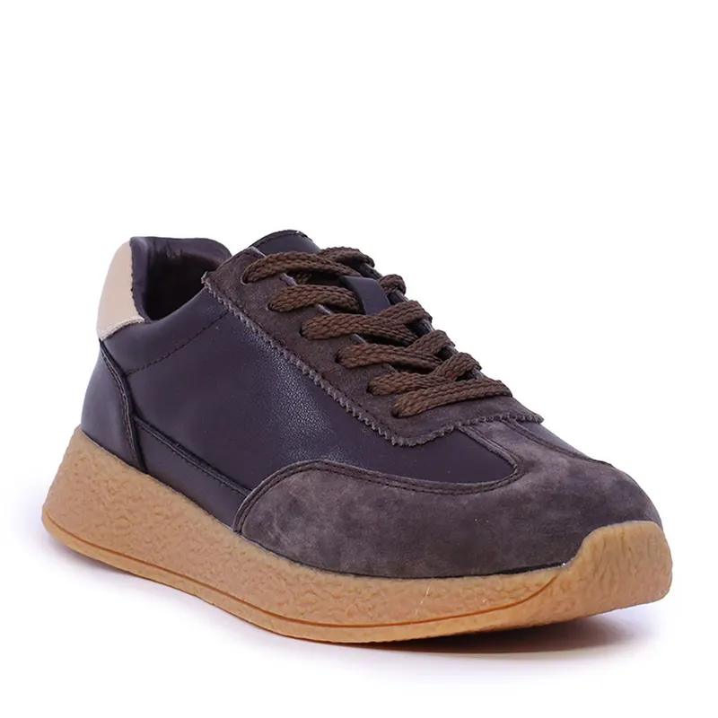 Sneakers femei maro din piele 1992DP0062M — imaginea 2