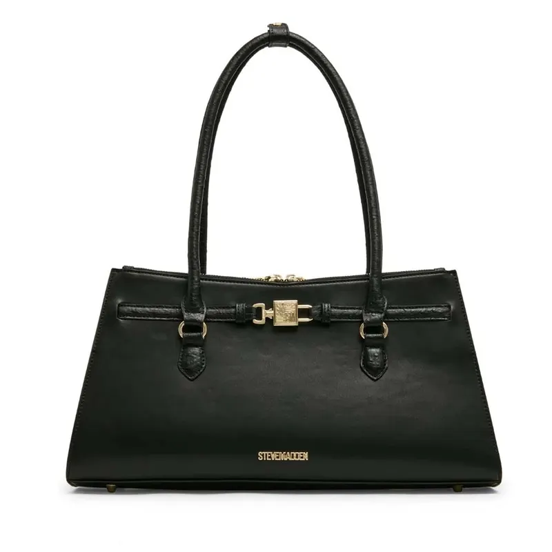 Poșetă tote femei Steve Madden Shirley neagră cu logo 1662POSSBshirleyN