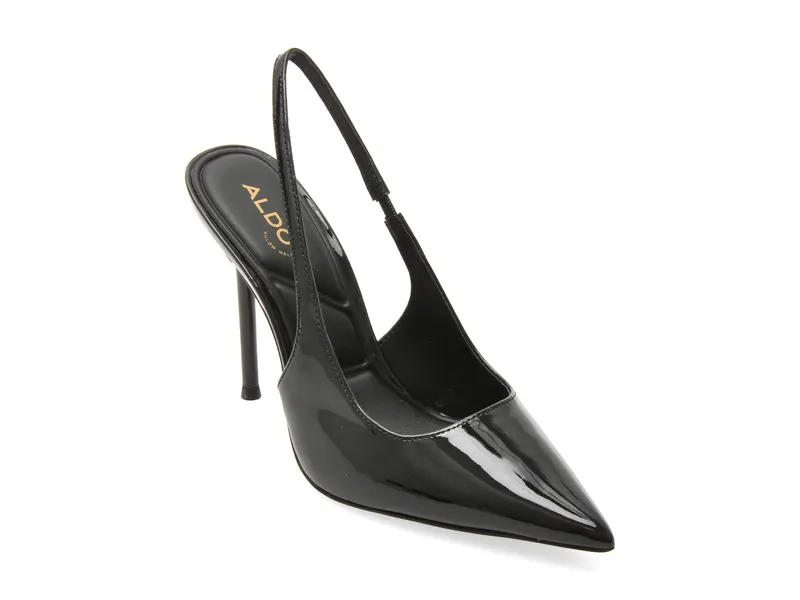 Pantofi eleganti ALDO negri, PUCKERUP 001, din piele ecologica lacuita