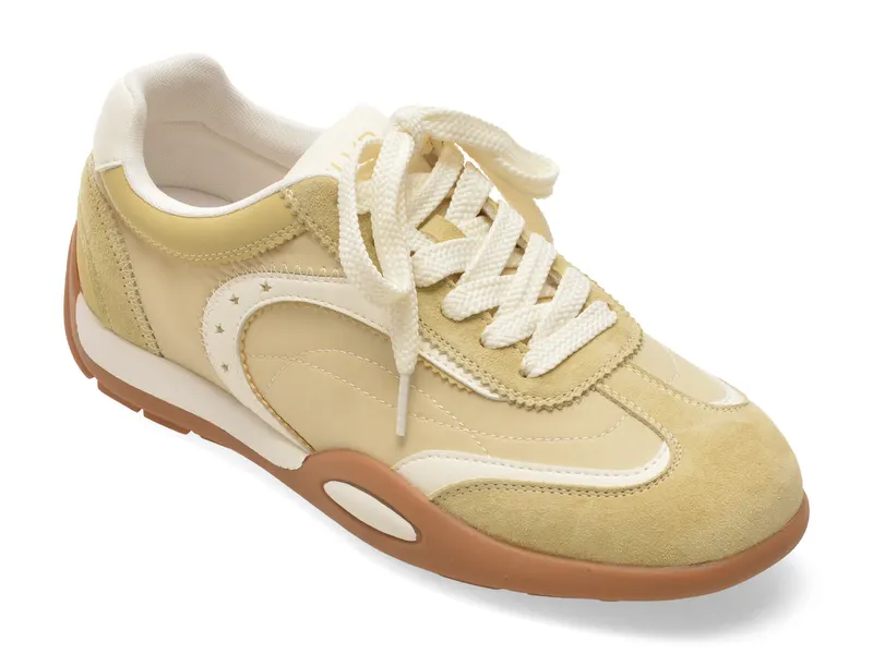 Pantofi sport FLAVIA PASSINI galbeni, T265105, din material textil si piele naturala