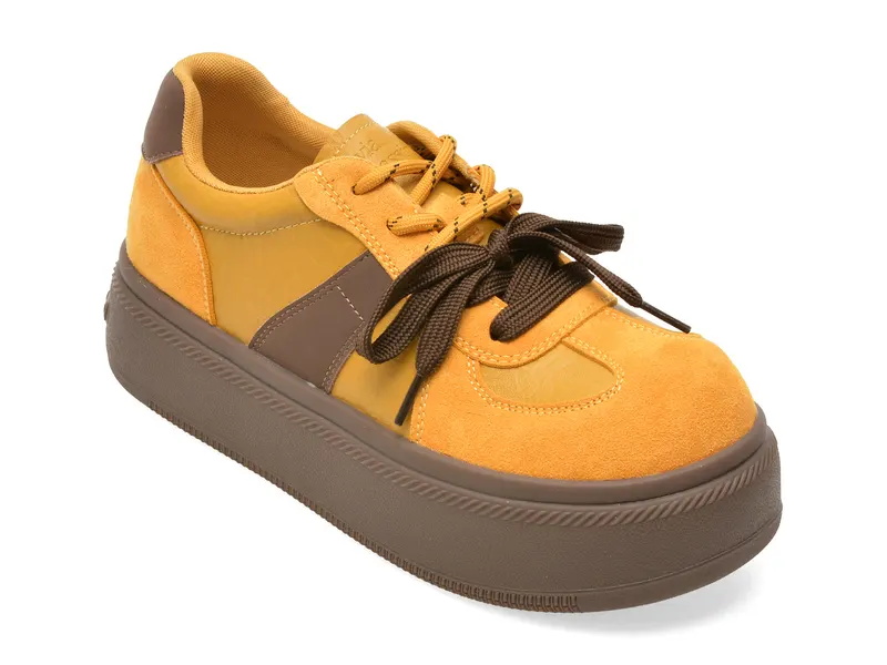 Pantofi sport FLAVIA PASSINI galbeni, 2926, din piele naturala