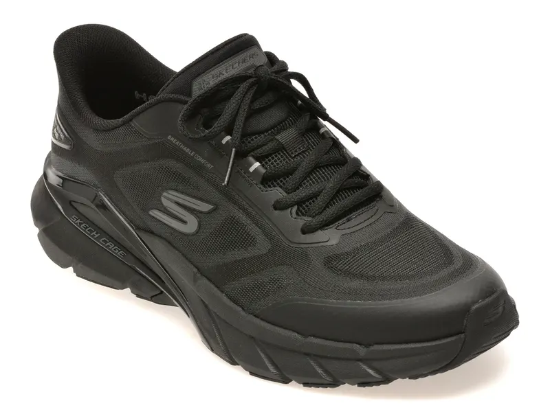 Pantofi sport SKECHERS negri, SKECH CAGE , din material textil
