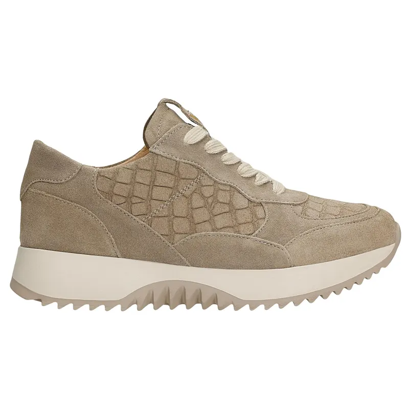 Sneakers damă bej cu model în relief