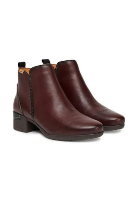 Botine dama - piele naturala visiniu