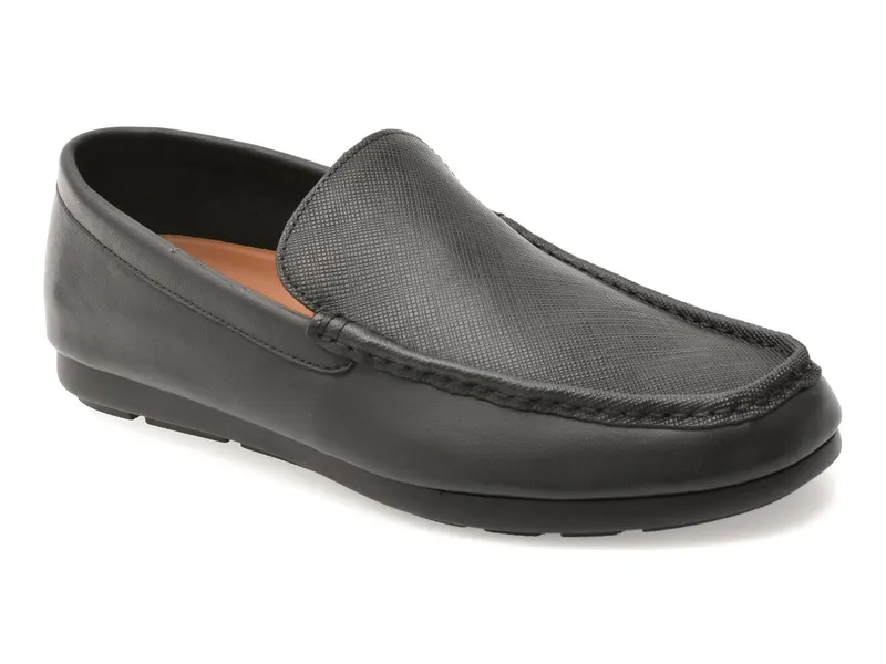 Mocasini negri, ZIGOSH 001, din piele naturala
