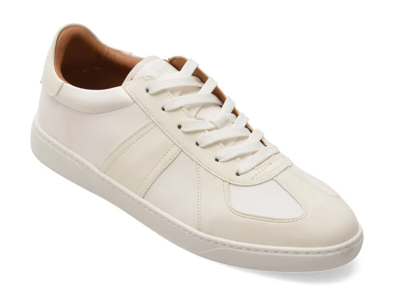 Pantofi sport albi, FENDER 112, din piele ecologica