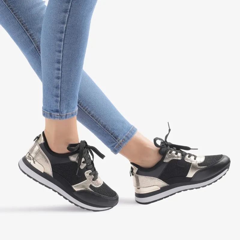SNEAKERS dama din piele ecologica CRL0706 AURIU