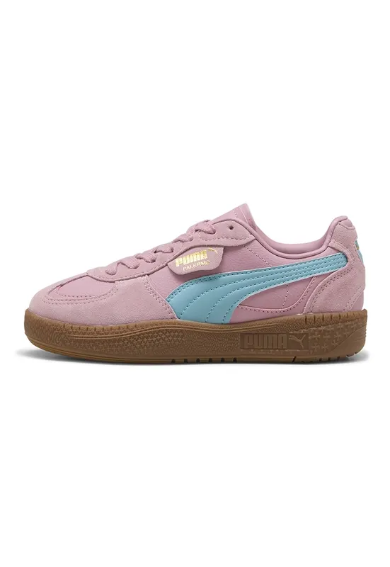 Pantofi sport Palermo LaModa de piele intoarsa cu garnituri de plasa - Albastru deschis/Roz prafuit