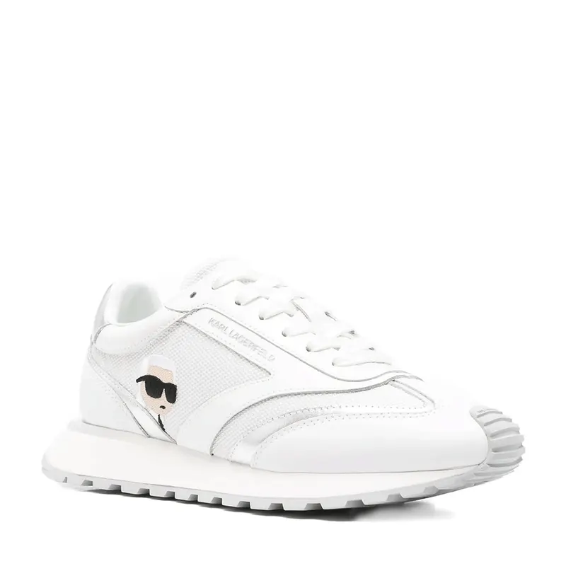 Sneakers femei Karl Lagerfeld Kairo Nft Peep albi din piele și textil 2051DP61130A — imaginea 2