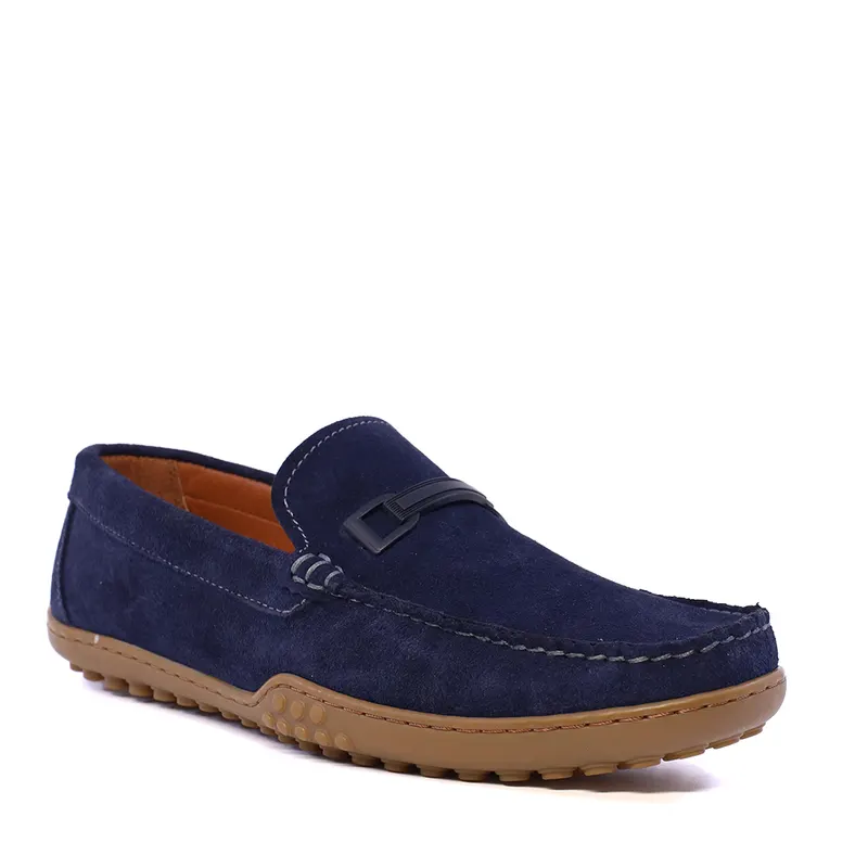 Mocasini bărbați TheZeus bleumarin din piele întoarsă 2101BM17577VBL — imaginea 2
