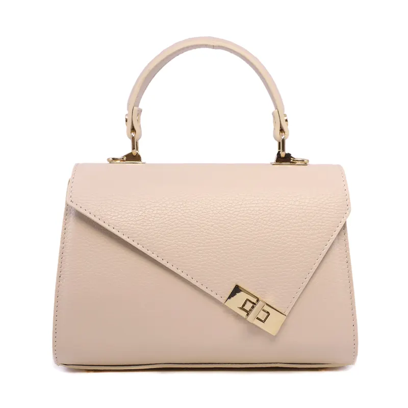 Poșetă satchel femei Enzo Bertini bej din piele naturală 154POSP3522BE