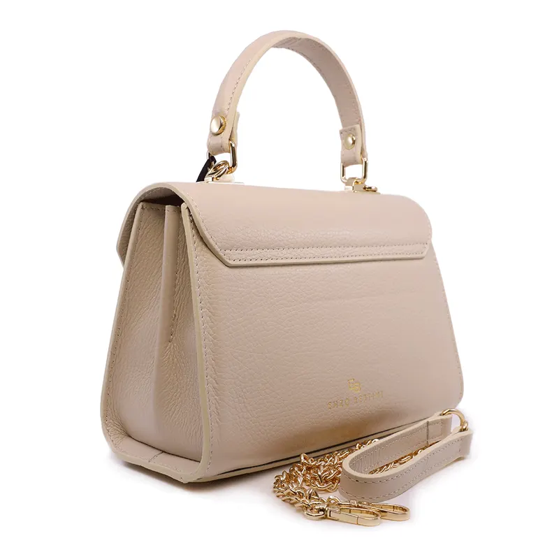 Poșetă satchel femei Enzo Bertini bej din piele naturală 154POSP3522BE — imaginea 2
