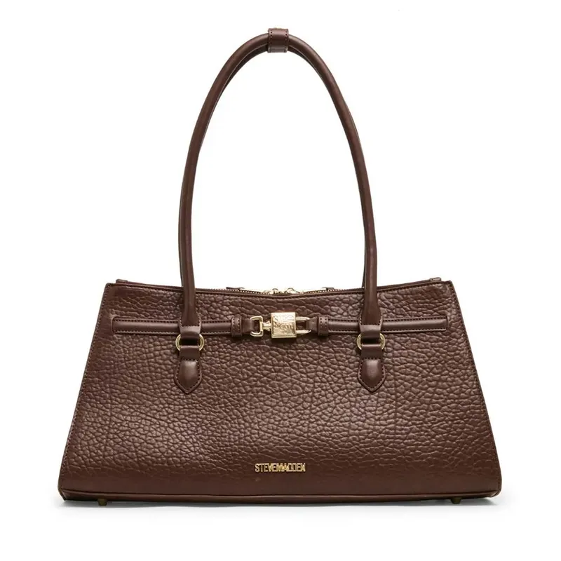 Poșetă tote femei Steve Madden Shirley maro cu logo 1662POSSBshirleyM