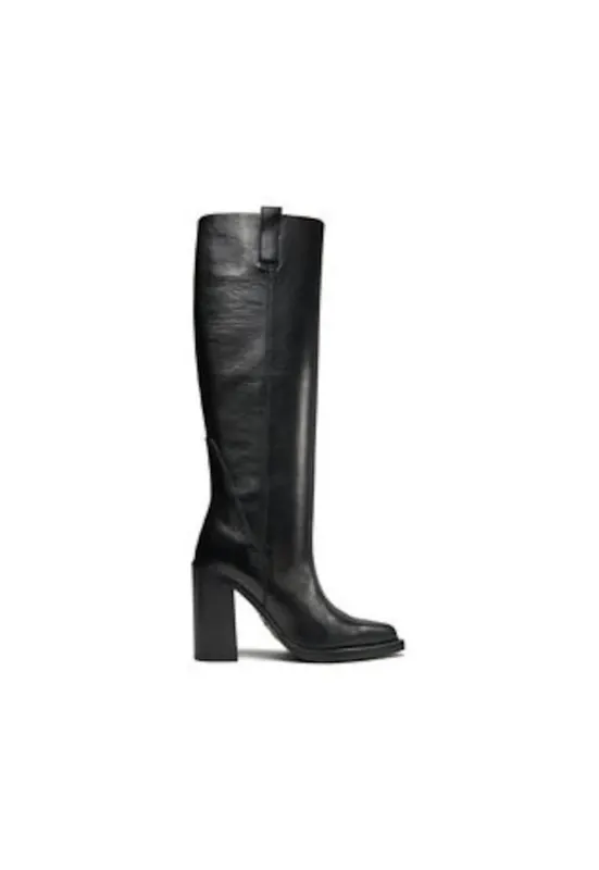 Ghete de dama - 303221591 - piele naturala - negru -
