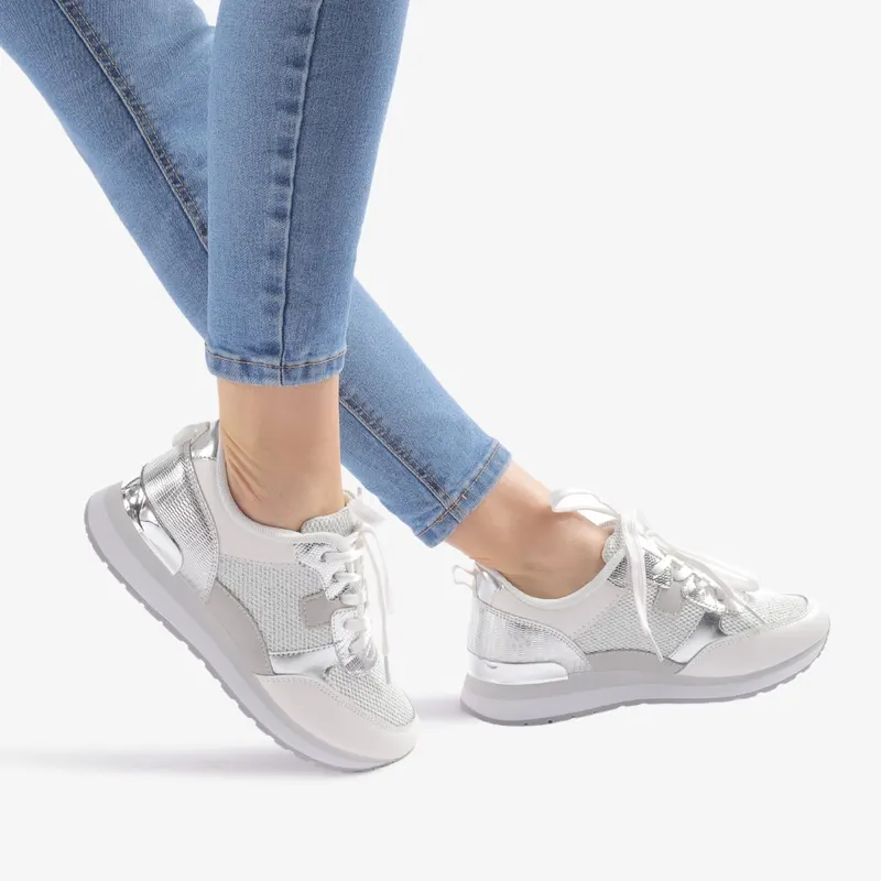 SNEAKERS dama din piele ecologica CRL0706 ALB