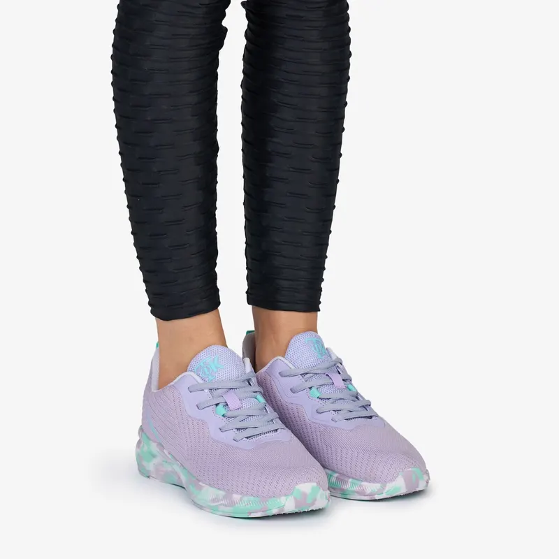 SNEAKERS din TEXTIL cu talpa multicolor CRL1039 CULOARE: MOV