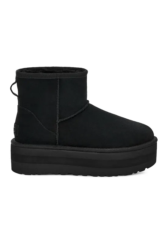 Ghete flatform rezistente la apa din piele intoarsa Classic Mini - Negru