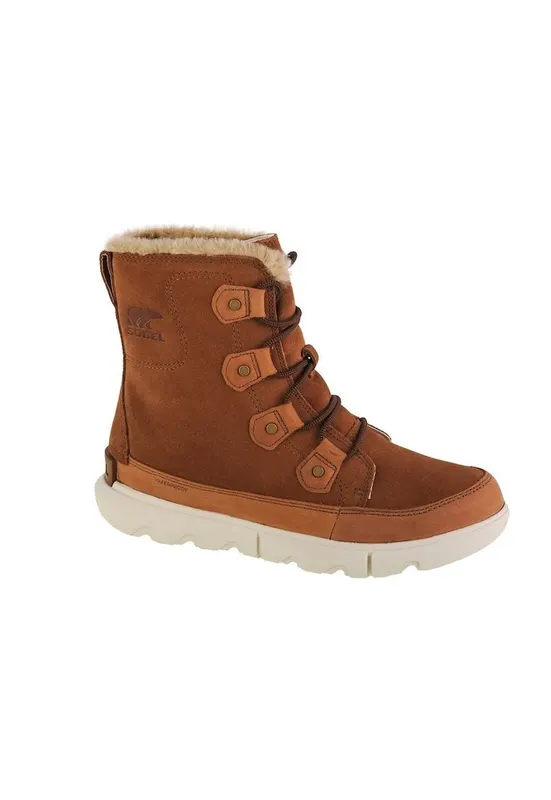 Botine dama - 712961 - Piele intoarsa - Maro