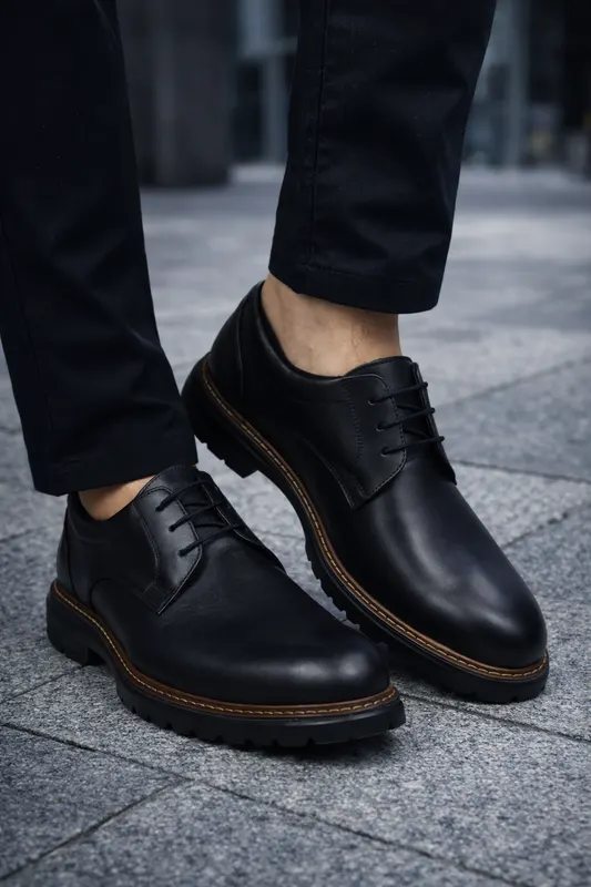 Pantofi Casual din Piele Negri - OLY BLACK