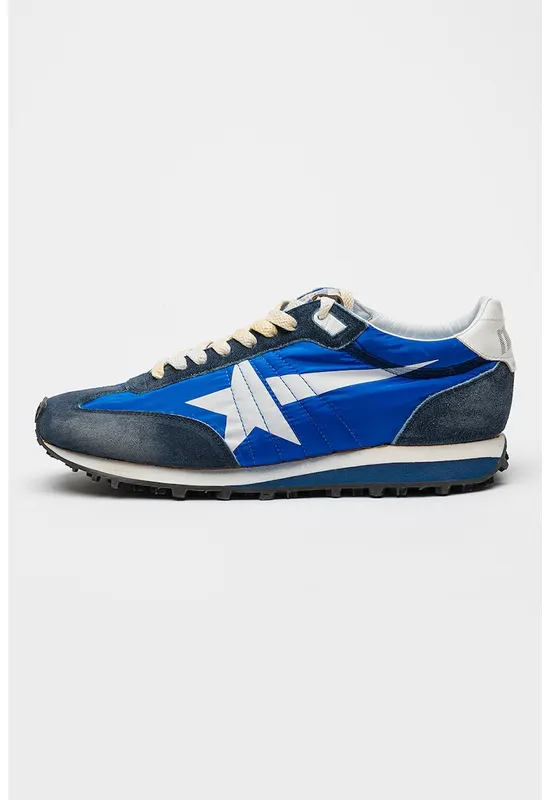 Pantofi sport Running Marathon din piele cu sireturi - Albastru royal/Bleumarin
