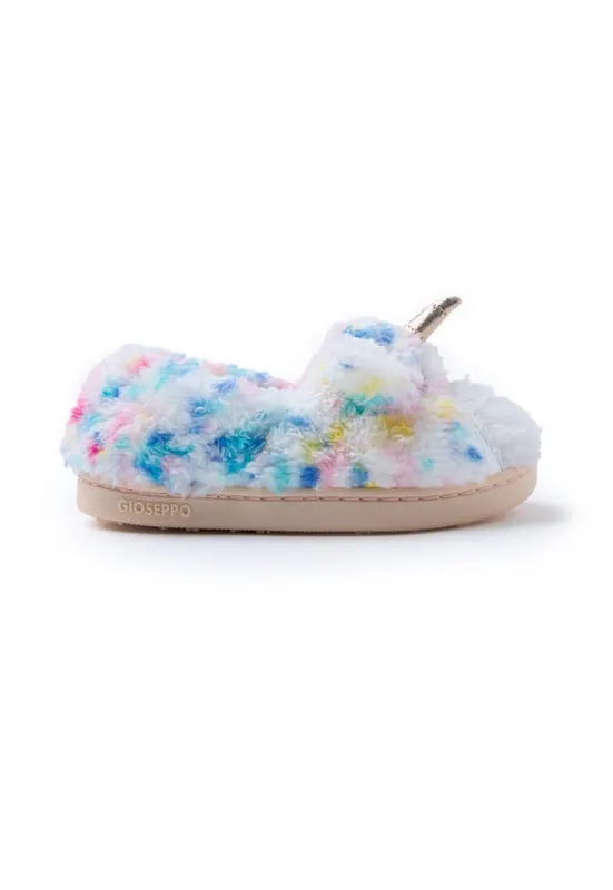 Botosei din material teddy cu model unicorn - Multicolor