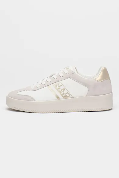 Pantofi sport cu insertii de piele intoarsa Jade - Alb/Gri deschis