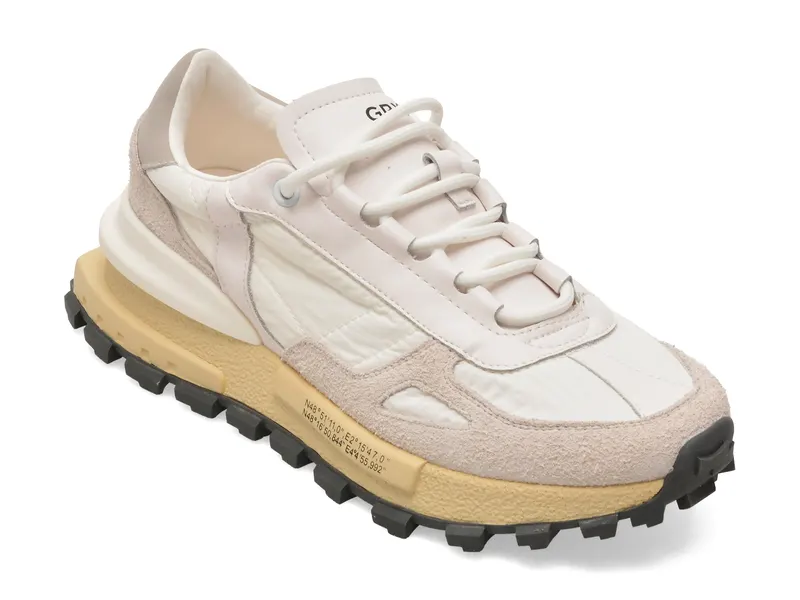 Pantofi sport albi, 2612, din material textil
