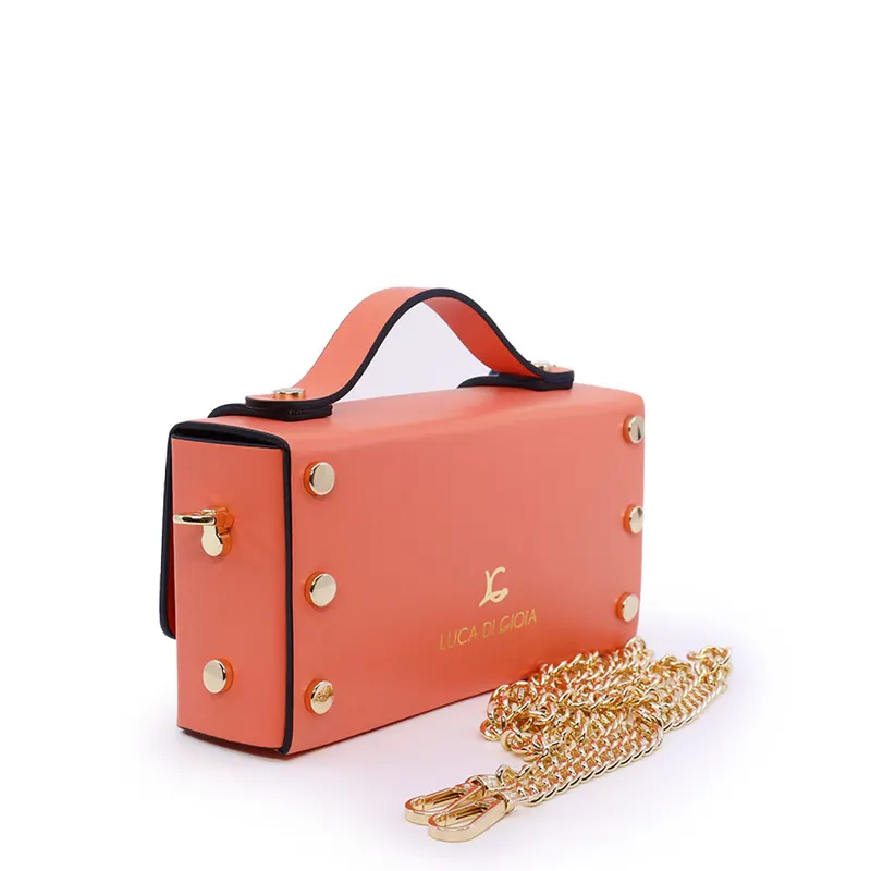 Poșetă mini crossbody femei Luca di Gioia portocaliu - somon din piele 144posp3578sa — imaginea 2