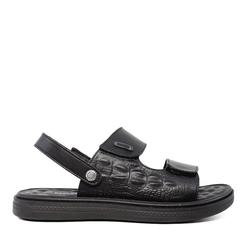 Sandale bărbați negre din piele 3859bs462n