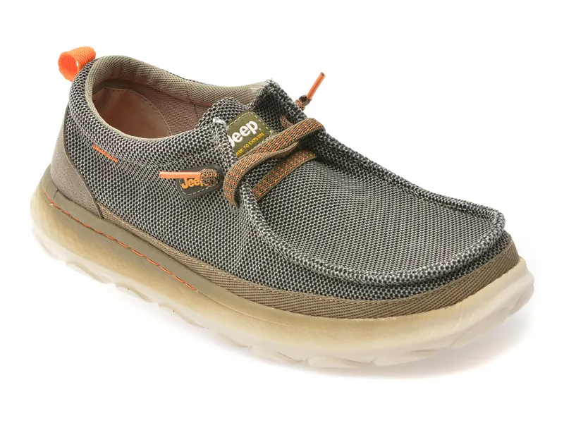 Mocasini JEEP kaki, 61090, din material textil