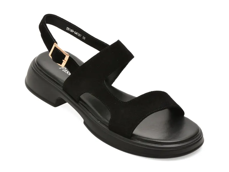 Sandale FLAVIA PASSINI negre, TH189, din piele intoarsa