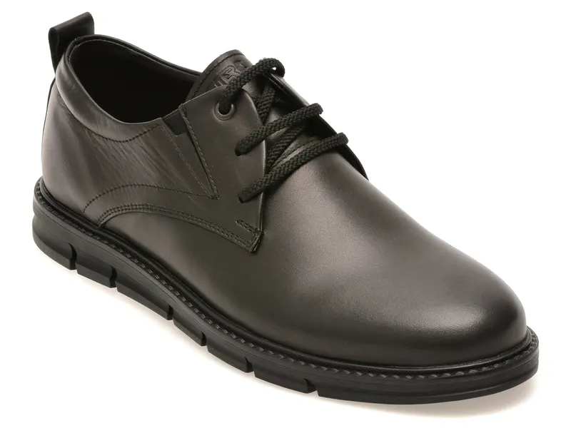 Pantofi eleganti negri, TTR1, din piele naturala