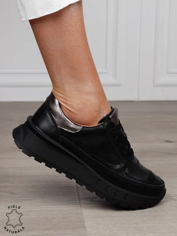 Pantofi Casual DAMA din PIELE Naturala cu model pe talpa CRL1524