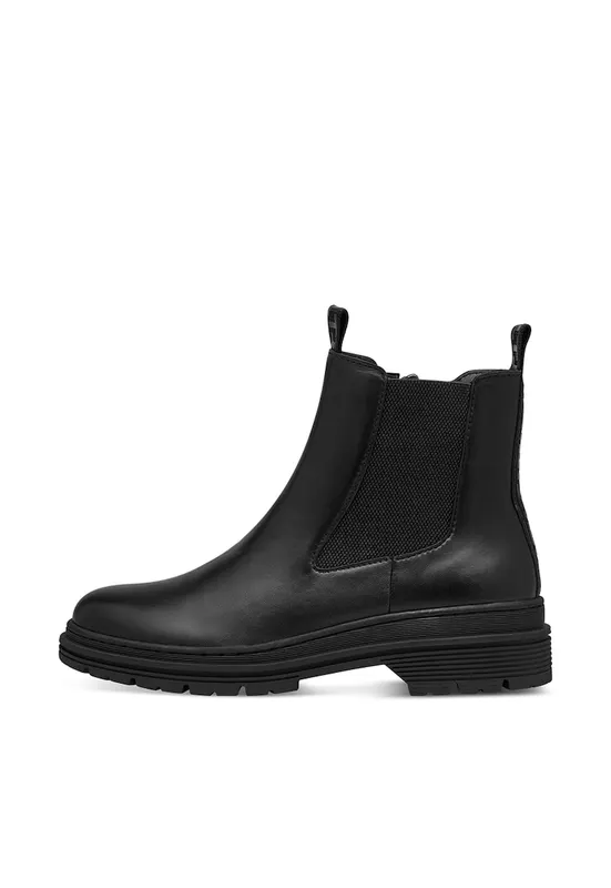 Ghete Chelsea de piele - Negru