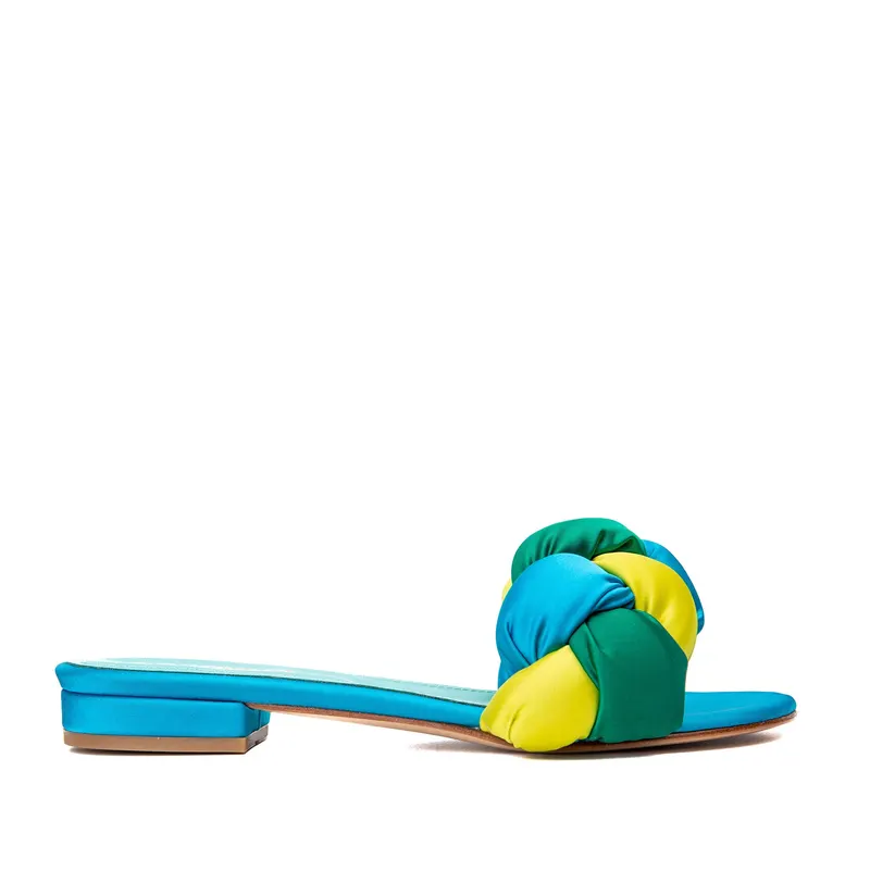 Papuci Adele Satin, Aqua - 36 / 6 cm - Subtire