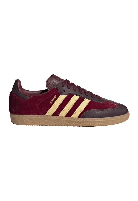 Pantofi sport cu garnituri din piele Sambo OG - Visiniu/Galben