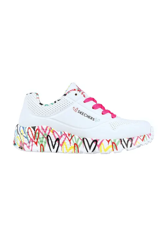 Pantofi sport de piele ecologica Uno Lite - Lovely Luv - Alb -
